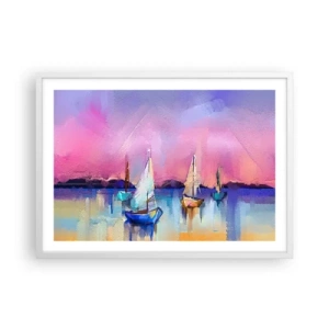 Poster in einem weißen Rahmen - Richtung: breites Wasser - 70x50 cm