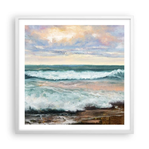 Poster in einem weißen Rahmen - Hier werden Sie Ihre Seele baumeln lassen - 60x60 cm