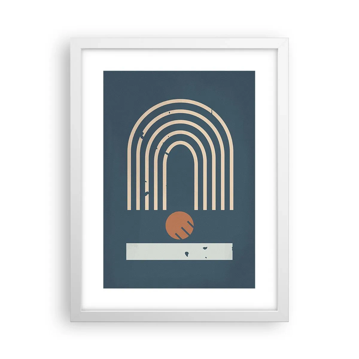 Poster in einem weißen Rahmen - Geometrie auf dem Granatapfel - 30x40 cm