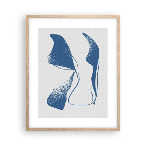 Poster in einem Rahmen aus heller Eiche - Geflügelte Abstraktion - 40x50 cm