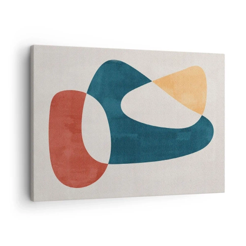 Bild auf Leinwand - Leinwandbild - Abstrakte Formen in harmonischen Farben - 70x50cm - Einflüsse und Metamorphosen - Moderne Wanddekoration für Wohnzimmer und Schlafzimmer ARTTOR