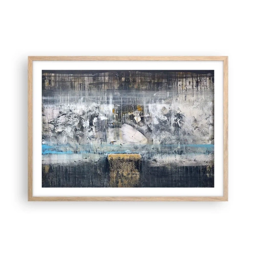 Poster in einem Rahmen aus heller Eiche - Wie auf Eis, wie nach Dezember - 70x50 cm