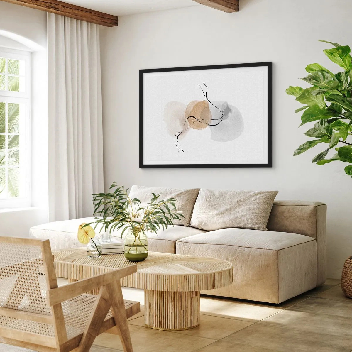 Poster in einem schwarzem Rahmen - Luftperlen - 40x30 cm