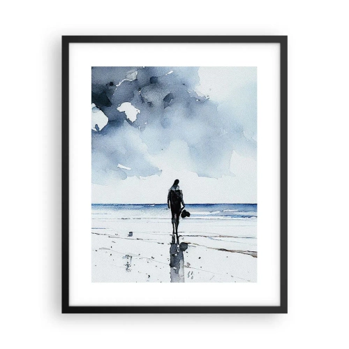 Poster in einem schwarzem Rahmen - Gespräch mit dem Meer - 40x50 cm