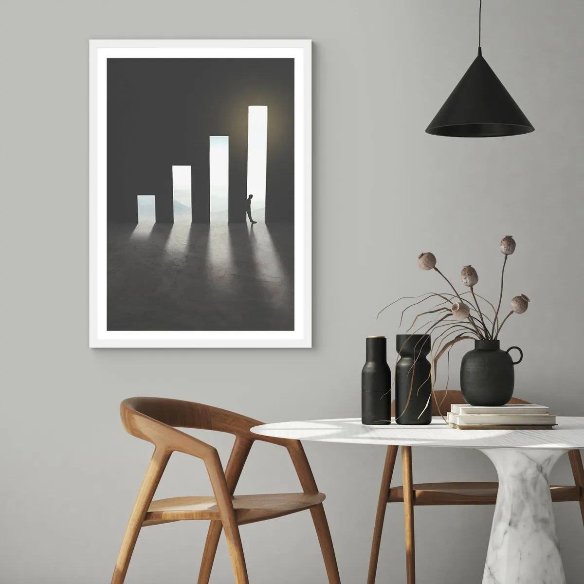 Poster in einem weißen Rahmen - Erfolg – Impression - 40x50 cm