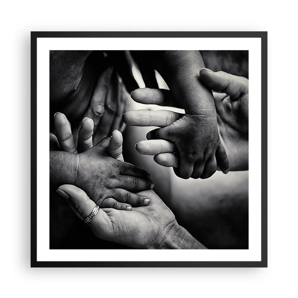 Poster in einem schwarzem Rahmen - Mensch sein - 60x60 cm