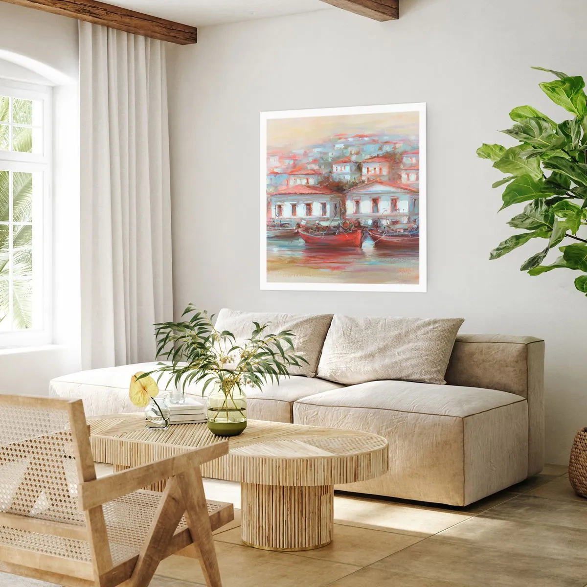 Poster - Glückliche Stadt - 30x30 cm