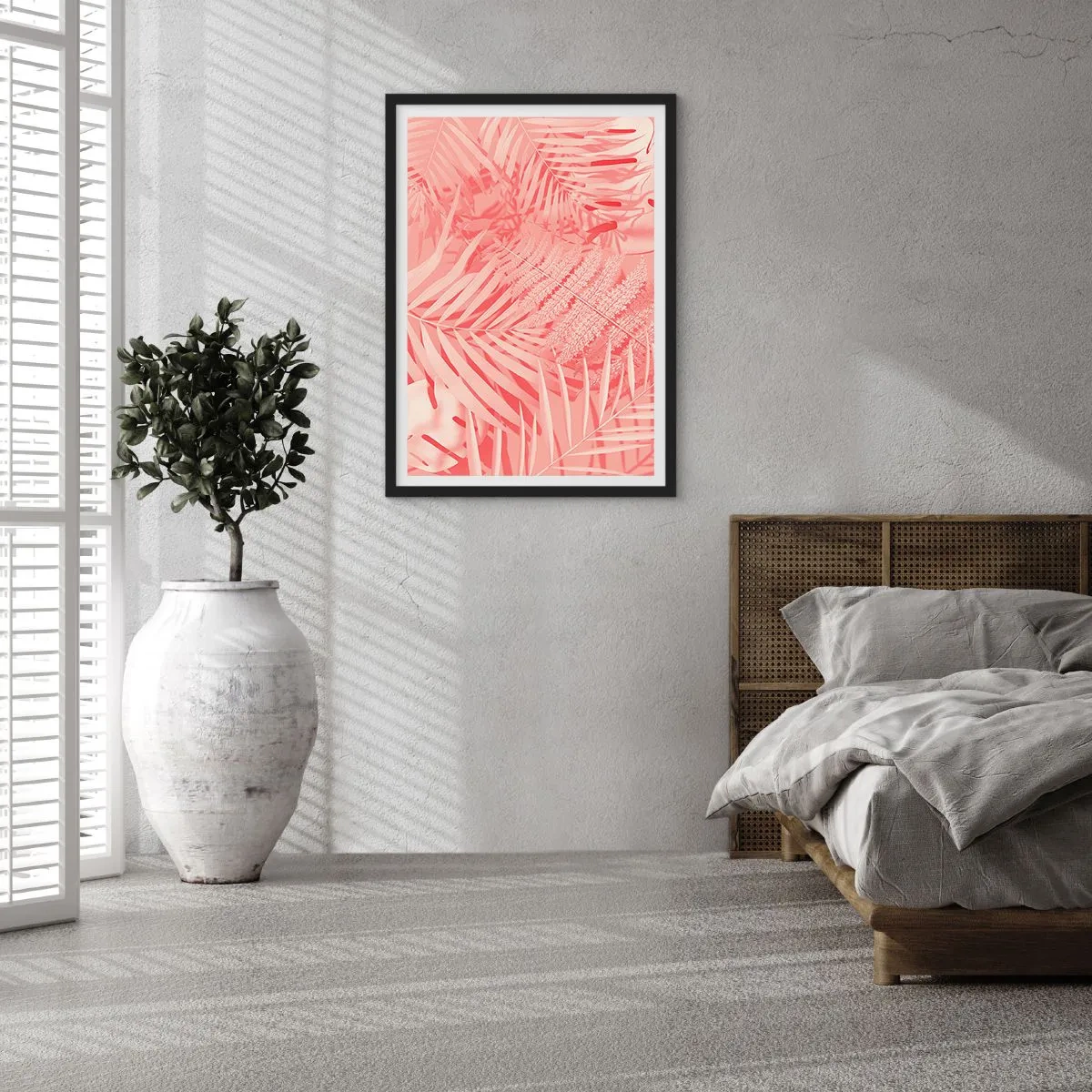 Poster in einem schwarzem Rahmen - Rosa Konzept - 70x100 cm