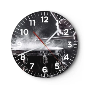 Wanduhr - Glasuhr - Der Puls der Musik - 40x40 cm