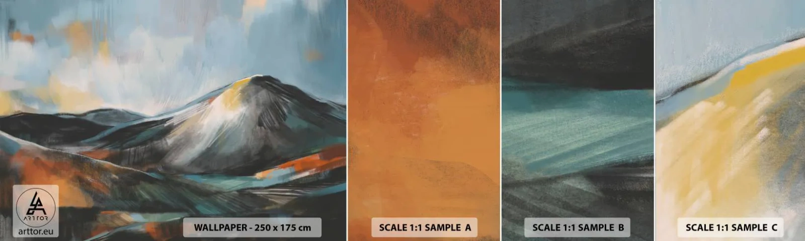 Fototapetenmuster Standard Eco - Roh und schön - Stück, Berge, Landschaft - 100x30 cm