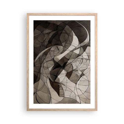 Poster in einem Rahmen aus heller Eiche - Zirkulation von Erdfarben - 50x70 cm