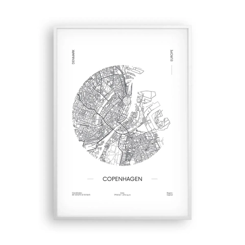 Poster in einem weißen Rahmen - Anatomie von Kopenhagen - 70x100 cm