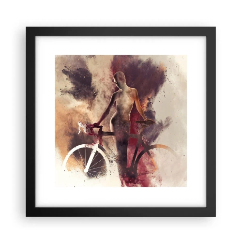 Poster in einem schwarzem Rahmen - Eine Fahrradseele in Marmorformen - 30x30 cm