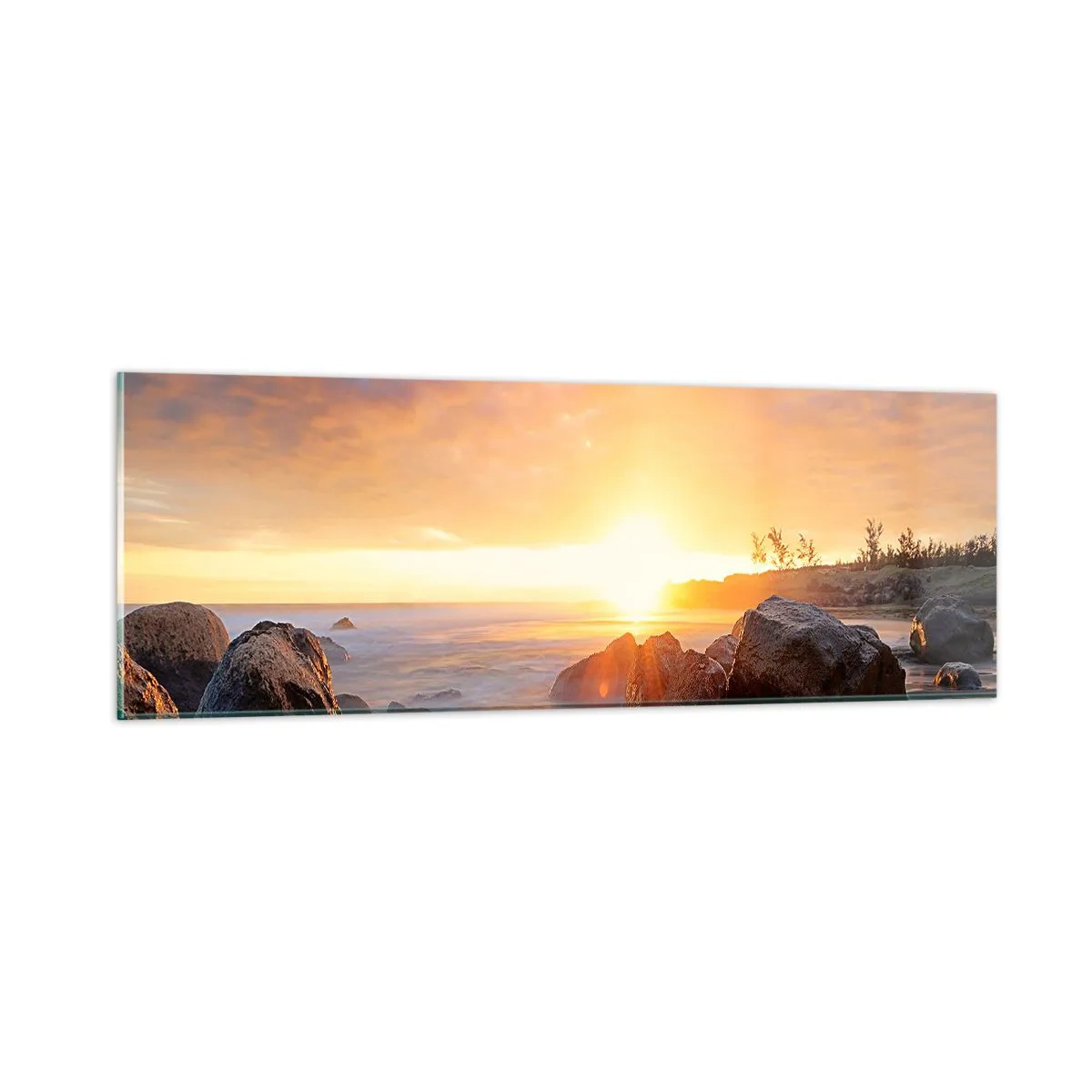 Glasbild - Bild auf glas - Leuchtende Brise des Abends - 90x30 cm