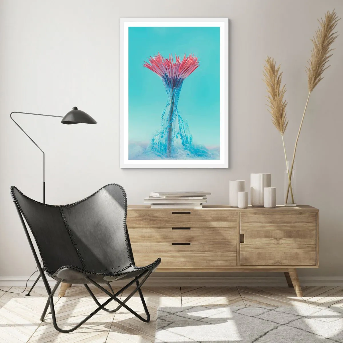 Poster in einem weißen Rahmen - In einer belebenden Umarmung - 40x50 cm