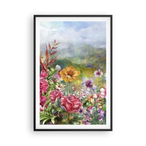Poster in einem schwarzem Rahmen - Ein Garten, der verrückt geworden ist - 61x91 cm