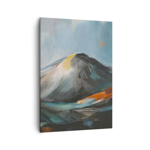 Bild auf Leinwand - Leinwandbild - Abstrakte Berglandschaft in warmen Farbtönen - 50x70cm - Roh und schön - Moderne Wanddekoration für Wohnzimmer und Schlafzimmer ARTTOR