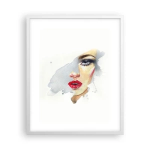 Poster in einem weißen Rahmen - Abspiegeln in einem Wassertropfen - 40x50 cm