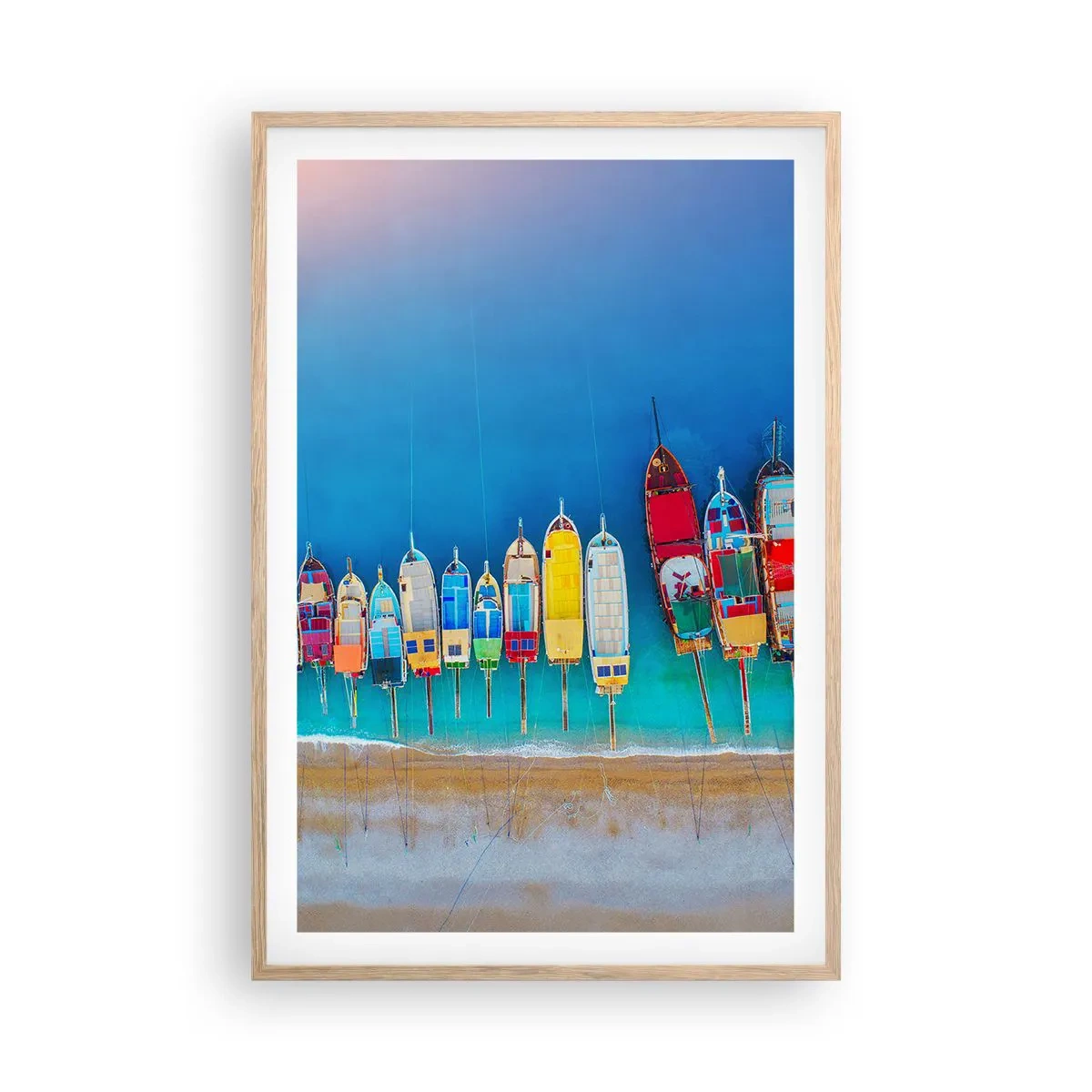 Poster in einem Rahmen aus heller Eiche - Aus der Vogelperspektive - 61x91 cm