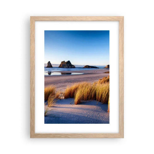 Poster in einem Rahmen aus heller Eiche - Für Friedenssuchende - 30x40 cm