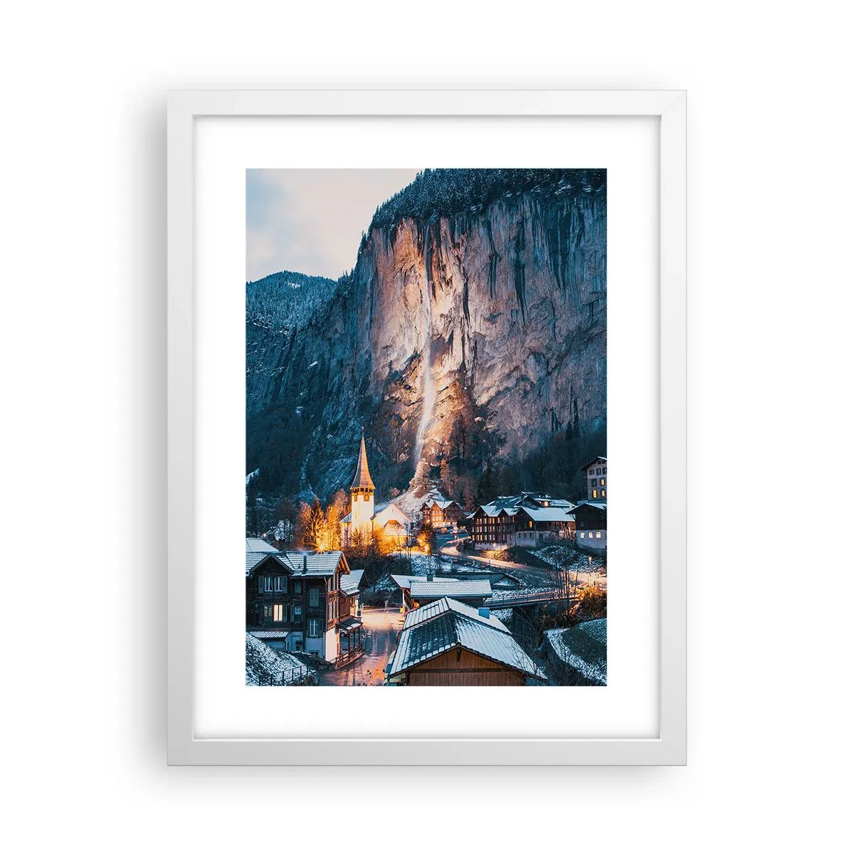 Poster in einem weißen Rahmen - Der leuchtende Geist des Winters - 30x40 cm