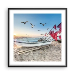 Poster in einem schwarzem Rahmen - Wohlverdiente Ruhe - 50x50 cm