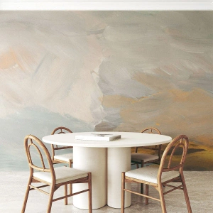 Maßgeschneiderte Fototapete Standard Eco - Abstraktion – das Land der Sanftheit - Stück, Hell, Minimalistisch