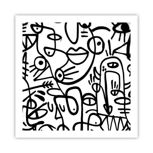 Poster - Gesichter und Luftspiegelungen - 60x60 cm