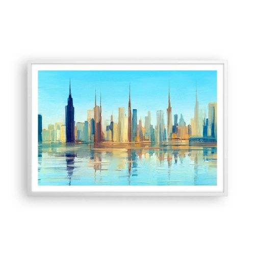 Poster in einem weißen Rahmen - Sonnige Metropole - 91x61 cm