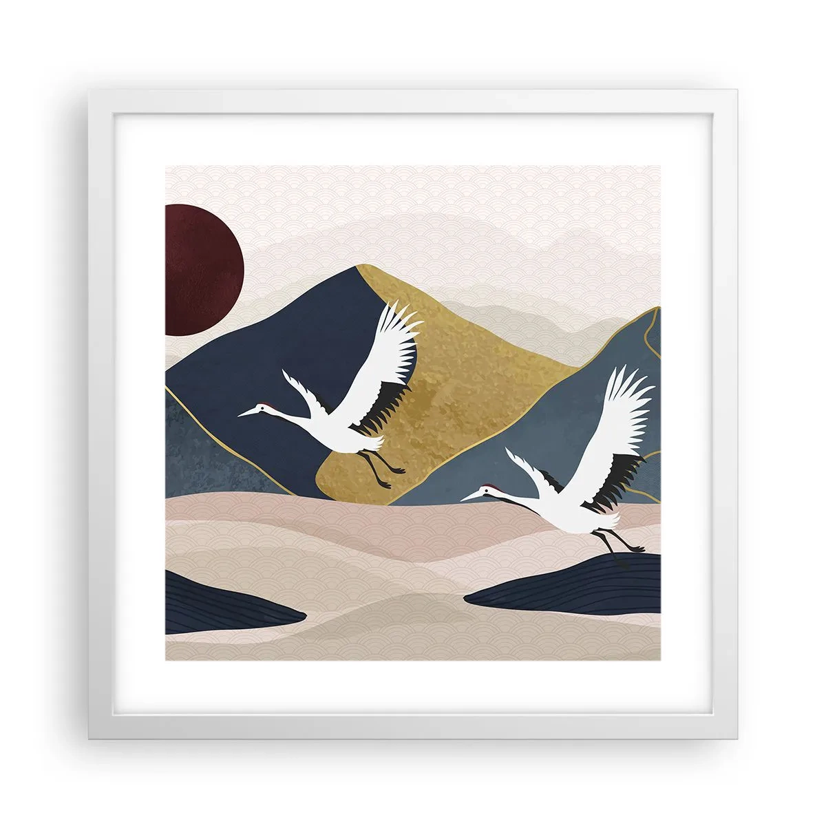 Poster in einem weißen Rahmen - Es ist wieder ein Tag VERFLOGEN - 40x40 cm