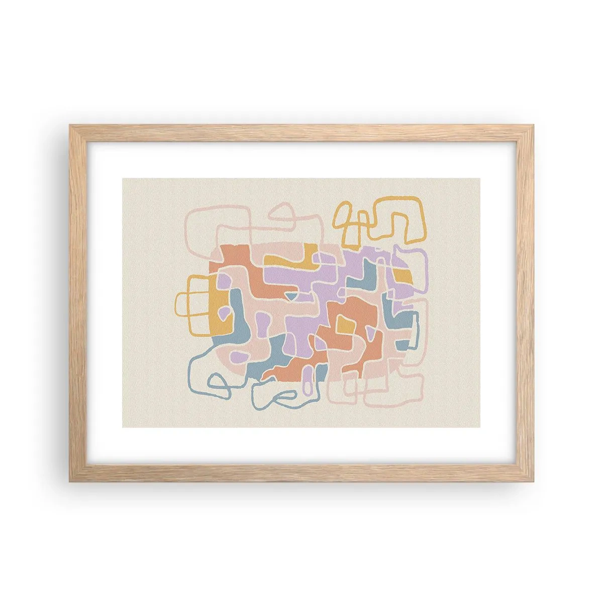 Poster in einem Rahmen aus heller Eiche - Labyrinth – ein freudiges Abenteuer - 40x30 cm