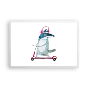 Poster in einem weißen Rahmen - Dachsfreude - 91x61 cm