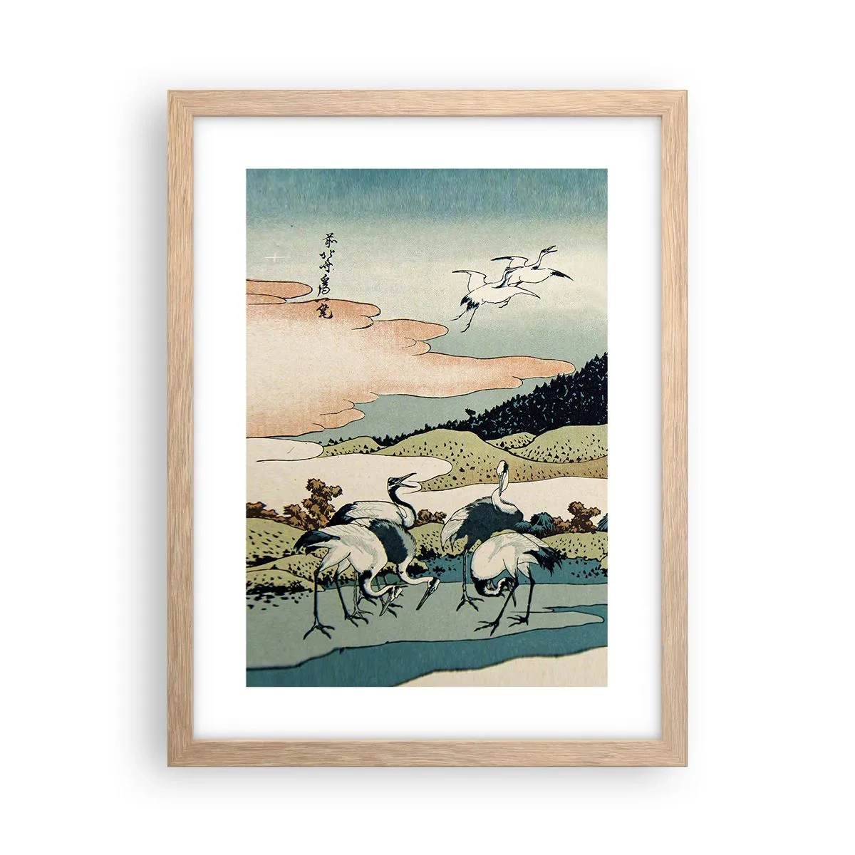 Poster in einem Rahmen aus heller Eiche - Im japanischen Geist - 30x40 cm