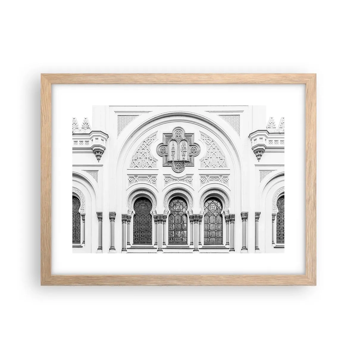 Poster in einem Rahmen aus heller Eiche - An der Grenze der Kulturen - 40x30 cm