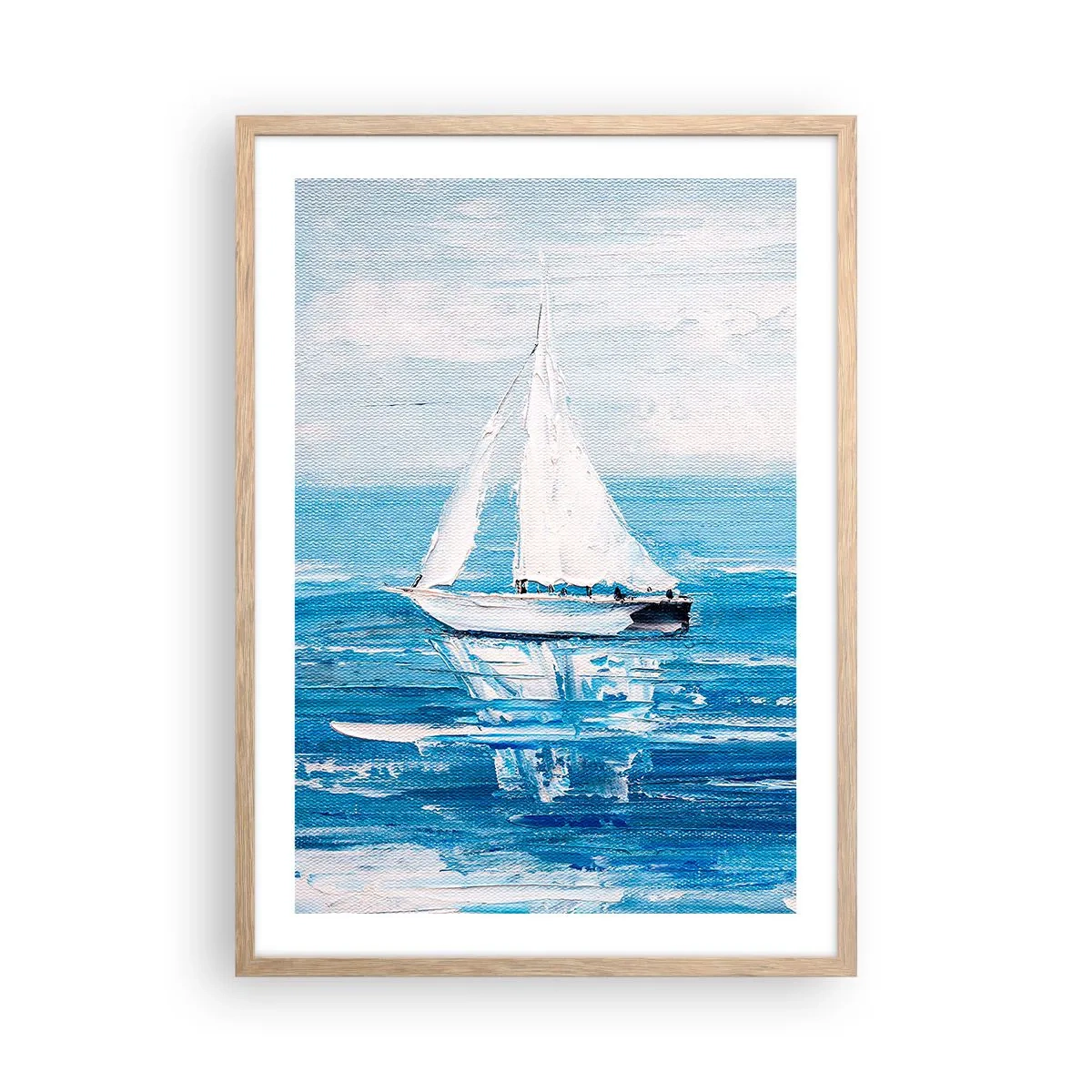 Poster in einem Rahmen aus heller Eiche - Mit Freund an der Seite - 50x70 cm