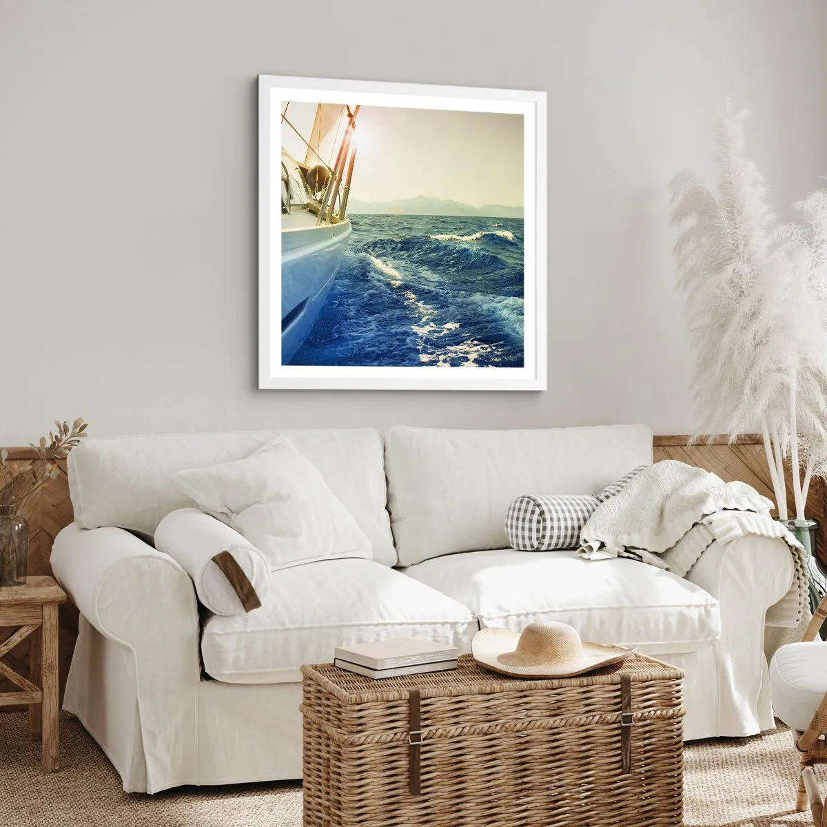 Poster in einem weißen Rahmen - Auf ins Abenteuer - 30x30 cm