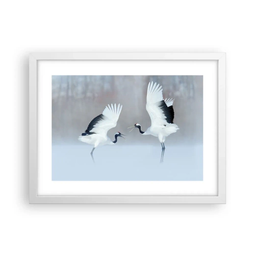 Poster in einem weißen Rahmen - Tanz im Nebel - 40x30 cm