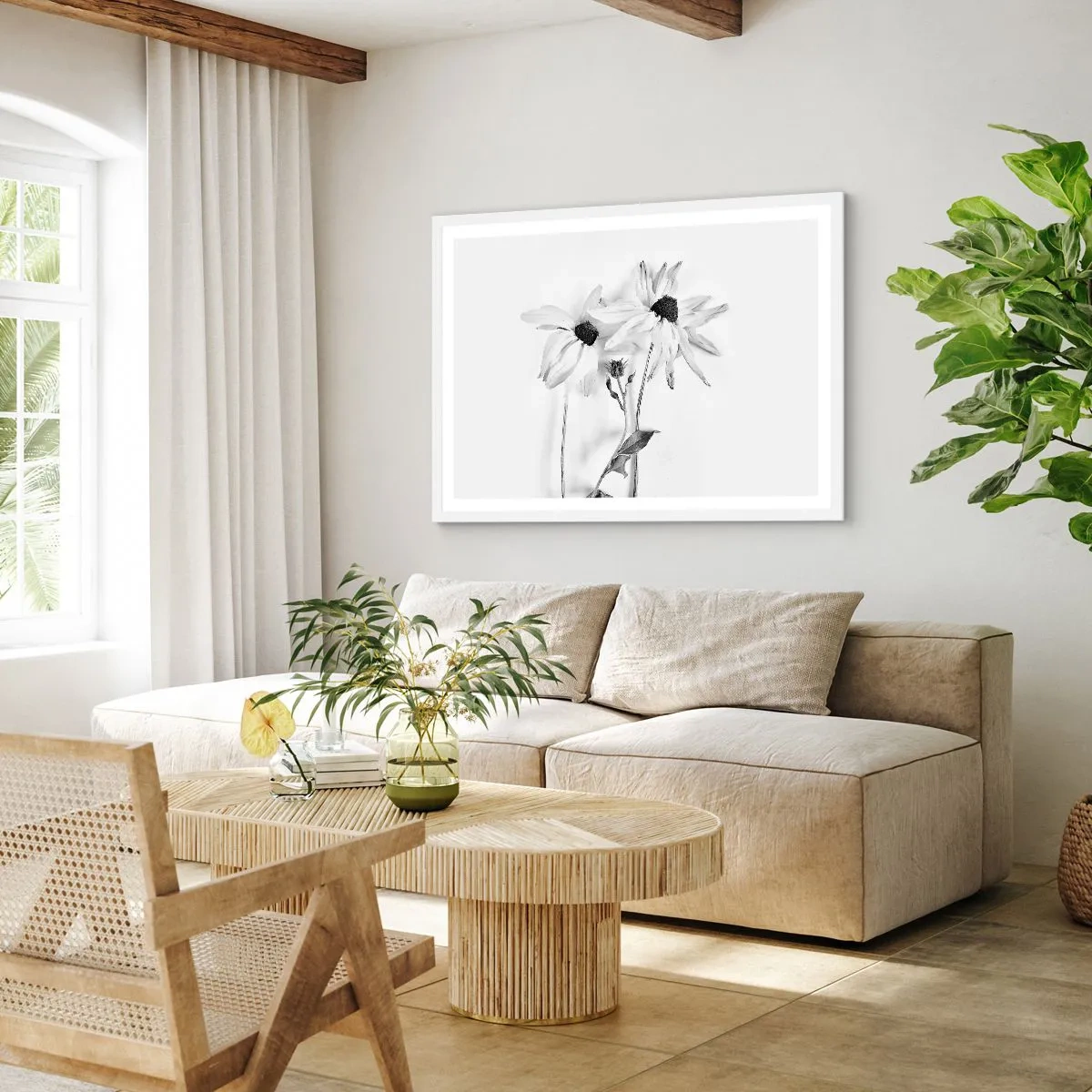 Poster in einem weißen Rahmen - Niemand will allein sein - 70x50 cm