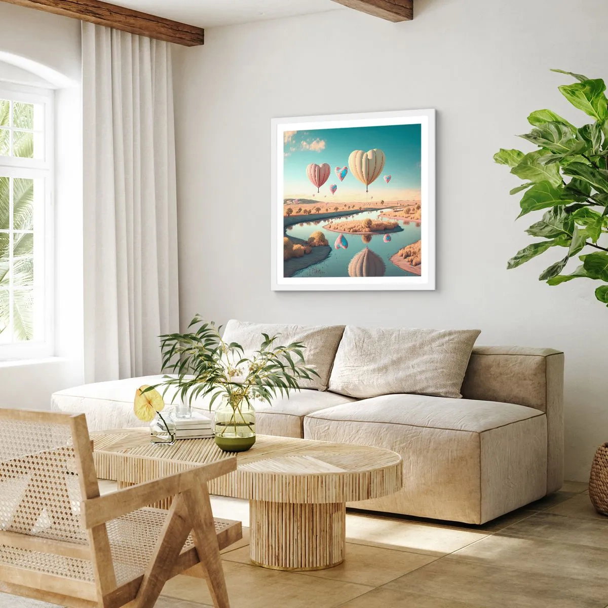 Poster in einem weißen Rahmen - Dank Liebe steigt man auf - 60x60 cm