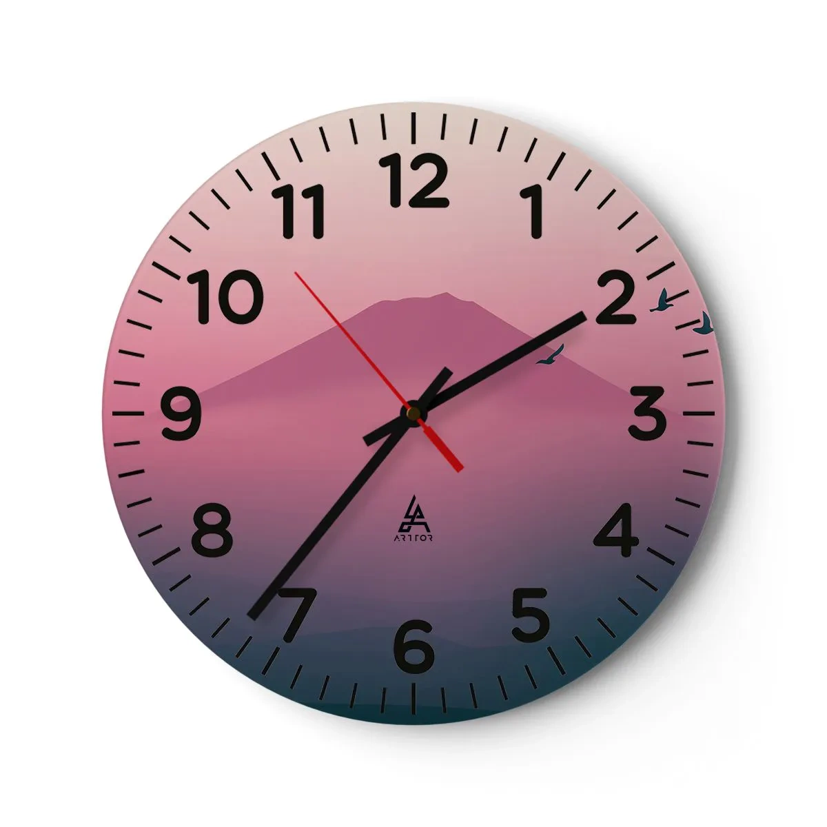 Wanduhr - Glasuhr - Wanderer über den Wolken - 40x40 cm
