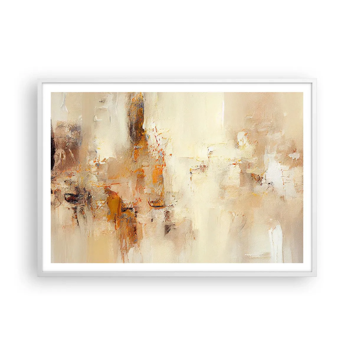 Poster in einem weißen Rahmen - Seele aus Bernstein - 100x70 cm