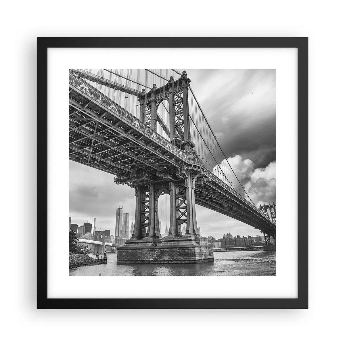 Poster in einem schwarzem Rahmen - Ins Herz der Stadt - 40x40 cm