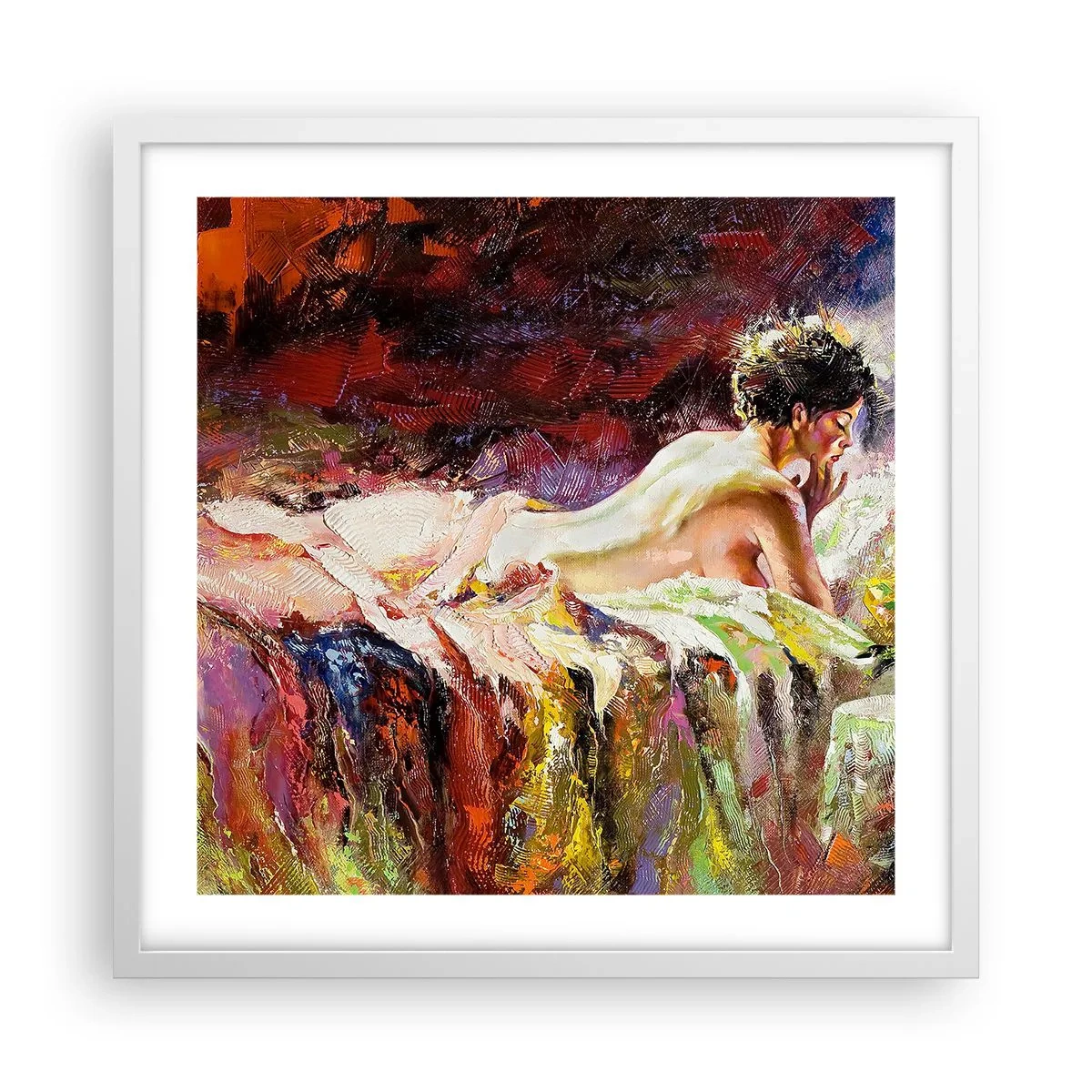 Poster in einem weißen Rahmen - Venus in Gedanken - 50x50 cm