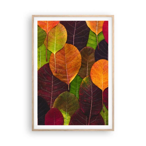 Poster in einem Rahmen aus heller Eiche - Herbstmosaik - 70x100 cm