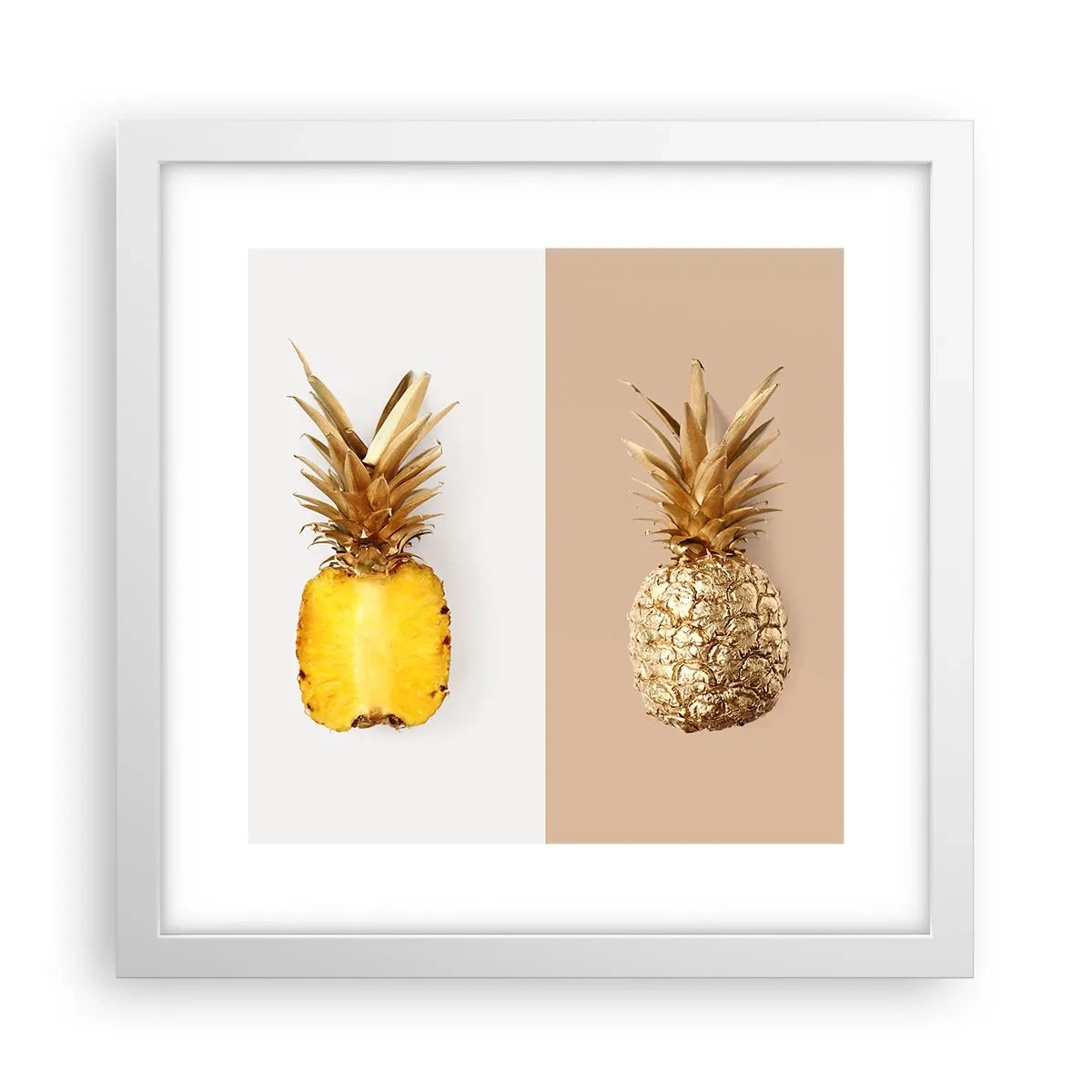 Poster in einem weißen Rahmen - Ananas für uns - 30x30 cm