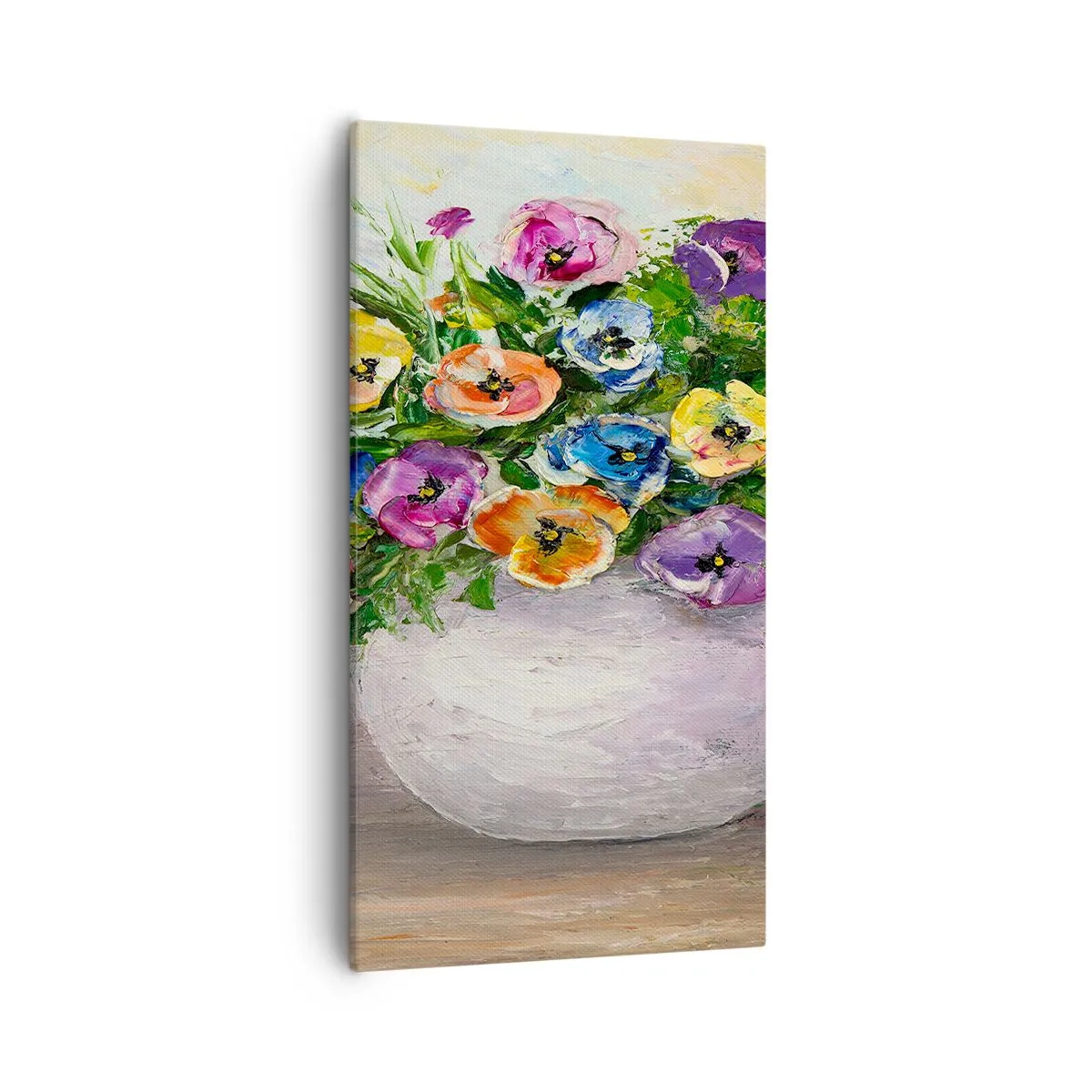 Bild auf Leinwand - Leinwandbild - Stillleben mit einer weißen Vase - 55x100 cm