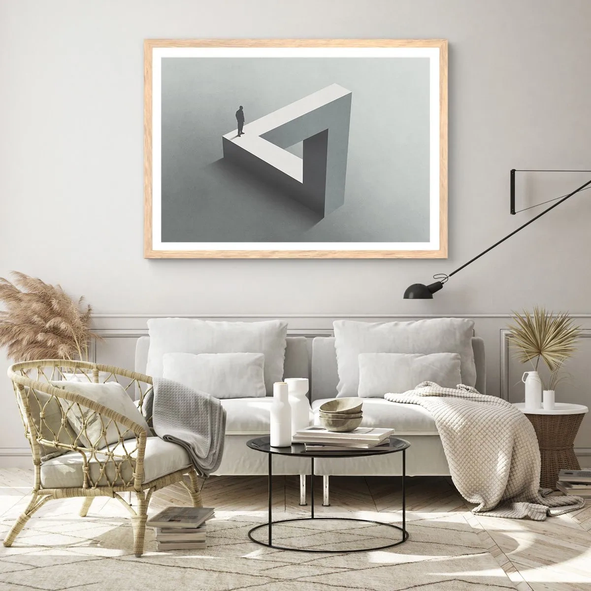 Poster in einem Rahmen aus heller Eiche - Es ist also doch möglich - 100x70 cm