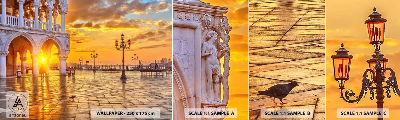 Fototapeten Muster Selbstklebend Deluxe Sticker - Wo sind alle? - Stadt, Venedig, Die Architektur - 100x30 cm