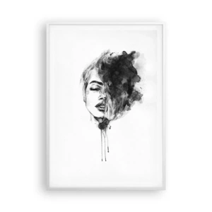 Poster in einem weißen Rahmen - Wovon träumt das Mädchen - 70x100 cm