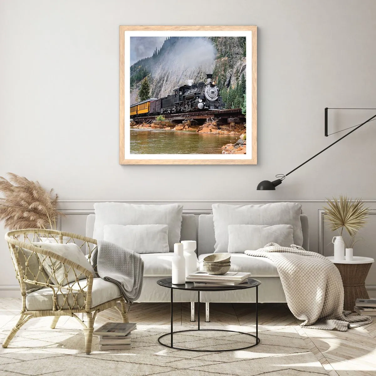 Poster in einem Rahmen aus heller Eiche - Wo willst du hin? Wohin? - 40x40 cm